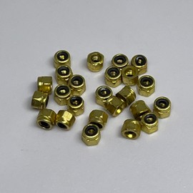 LEEFAI 24 Pcs Gold Fingerboard Self Lock Nuts for Fingerboard Trucks-Upgraded Nylon Insert