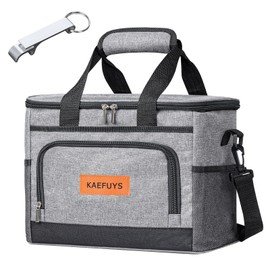 KAEFUYS 15L Insulated Cooler Bag Portable Lunch Bag Leakproof Soft Cooler for Work School Picnic Beach & Outdoor Use Grey
