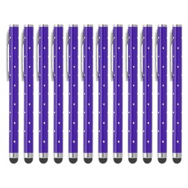 PATIKIL Stylus Pens for Touch Screens, 12 Pcs High Precision Universal Bling Stylus Crystal Metal Capacitive Pen for Touch Screen Devices Phone Tablets Laptop, Purple