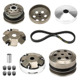 Fit for Gy6 50cc Clutch Assembly Kit, Racing Scooter Variator for Gy6 50cc 4-Stroke 139QMB Engine Scooter ATV, Including Front Clutch Variator and Centrifugal Clutch Pad Assembly with 669 belt