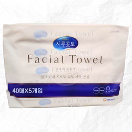Shirukotto facial towels 40 sheets x 5 pieces / sanitary towel for facial cleansing / 시루콧토 페이셜 타월 40매 x 5개입 / 얼굴세안용 위생타월