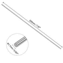 sourcing map 10pcs Round Steel Metal Rods, 1.7mm x 200mm High Speed Steel (HSS) Lathe Bar Stock Tool, for Shaft Gear Drill Lathes Boring Machine Turning Miniature DIY Craft