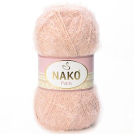 NAKO Paris, Knitting Yarn, Crochet Yarn, Acrylic Shawl Winter Hat Scarf Yarn - 4 Skein(Ball) 40% Premium Acrylic - 60% Polyamide Each Skein/Ball 100 gr 268 yds (Wrapped Powder 10390)