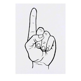 Azeeda 'Zeigefingerhand' Temporäres Tattoo - Hautfreundlicher & Ungiftiger Abziehbild · Wasserfest (TO00078809)
