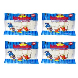 Ziyad Gourmet Halal Giant Marshmallows in Jumbo Bag, Delicious Sweet Treat, Pork-Free, Egg-Free, Dairy-Free, Gluten-Free, Perfect for Holidays and S’mores! 25oz (Pack of 4)