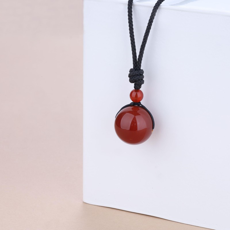 COAI Women's Men's Necklace with Gemstone Lucky Ball Pendant, Stone,