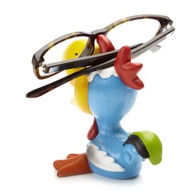 by-Bers glasses holder, bird design, really funny hand painted bird figurine, polyresin, gift for children and adults HahnBlau