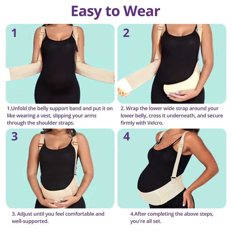 Maternity Belly Band with Back Support – Over-the-Shoulder Pregnancy Support