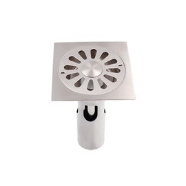 Deep Water Floor Drain, 120 x 120mm Square Shower Strainer Stainless Steel Anti-odor Insert Floor Drain for Bathroom, Toilet and Kitchen