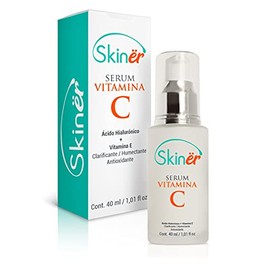 Skinër Serum Vitamina C + Vitamina E + Ácido Hialurónico, Aclarante de manchas y Antioxidante de 40 ml