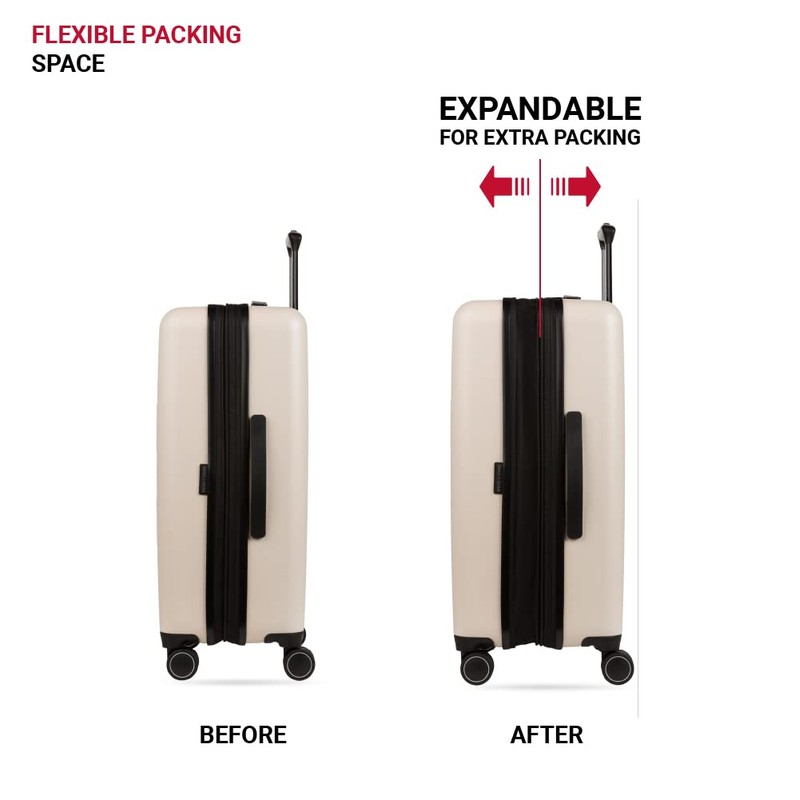 SwissGear Eclipse Hardside Expandable Luggage with Spinner Wheels, Medium Checked,