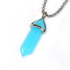 BRCbeads Gemstone Necklace, Aqua Dyed Jade Pendant Crystal Hexagonal Healping