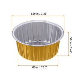 sourcing map Golden Cupcake Cups, 25pcs Aluminum Foil 5oz Standard Cupcake Liners Dessert Disposable Cupcake Baking Cups for Birthday Party Supplies Weddings Decorations