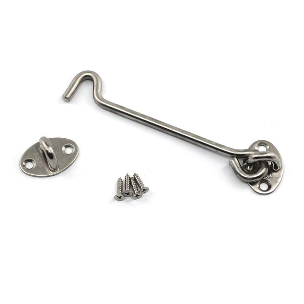 (4 Pieces) 304 Stainless Steel Cabin Hooks Door Latch Hook