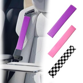 3 Pcs Seat Belt Cover, Multicolor Seat Belt Pad for Car, Universal Seat Belt Shoulder Pads, Car Neck Cushion Covers, Comfortable Seat Belt Protectors for Car Interior Decoration