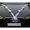 Autoschmuck Organza M garland with roses for bride and groom