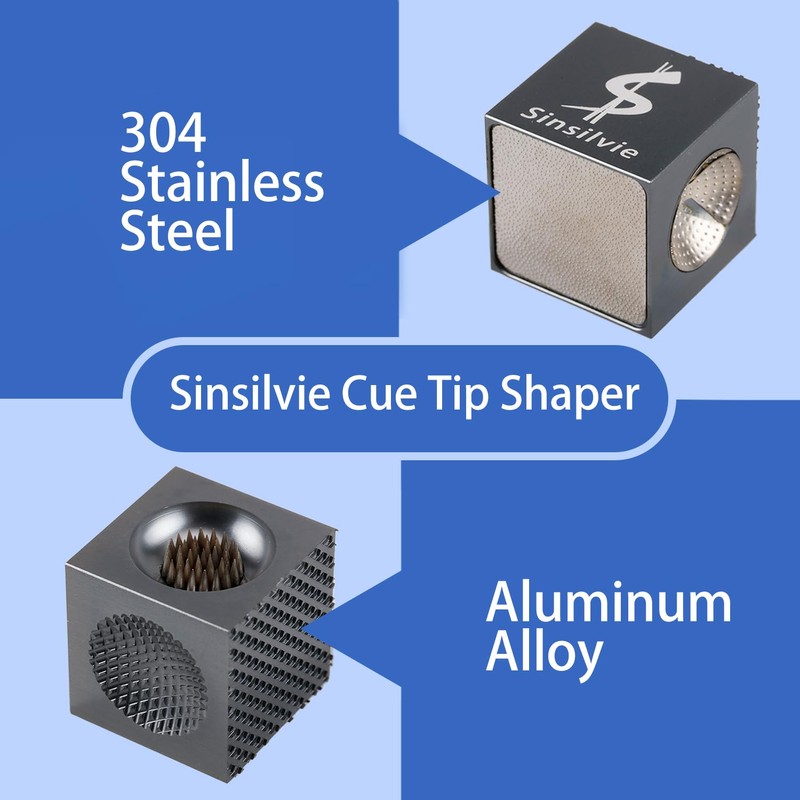 Sinsilvie Pool Cue Tip Shaper 5 in 1 Cue Tip