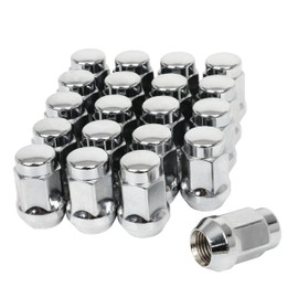 SCITOO 20PCS M12x1.75 Wheel Lug Nuts 3/4"(19mm) Chrome Wheel Bolt for 1997-1999 for ford Expedition,1997-1999 for ford for F-150,1998-1999 for Lincoln Navigator,1993-1997 for Volvo 850