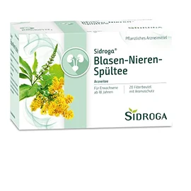 Sidroga Bladder Kidney Rinsing Tea: Medicinal Tea with Birch Leaves, Ortisophone Leaves and Goldenrodwort to flush the urinary tract, 20 tea bags of 2 g