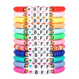 AYWFCBF Friendship Bracelets for Women, Inspirational Preppy Bracelets Stackable, Best Friend bracelet Set, Colorful Heishi Clay Beaded Bracelets for Women