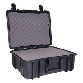 Condition 1 20" Medium Waterproof Protective Hard Case with Foam, Black - 20" x 17" x 8" #253 Watertight IP67 Rated Dust Proof and Shock Proof TSA Approved Portable Trunk Carrier