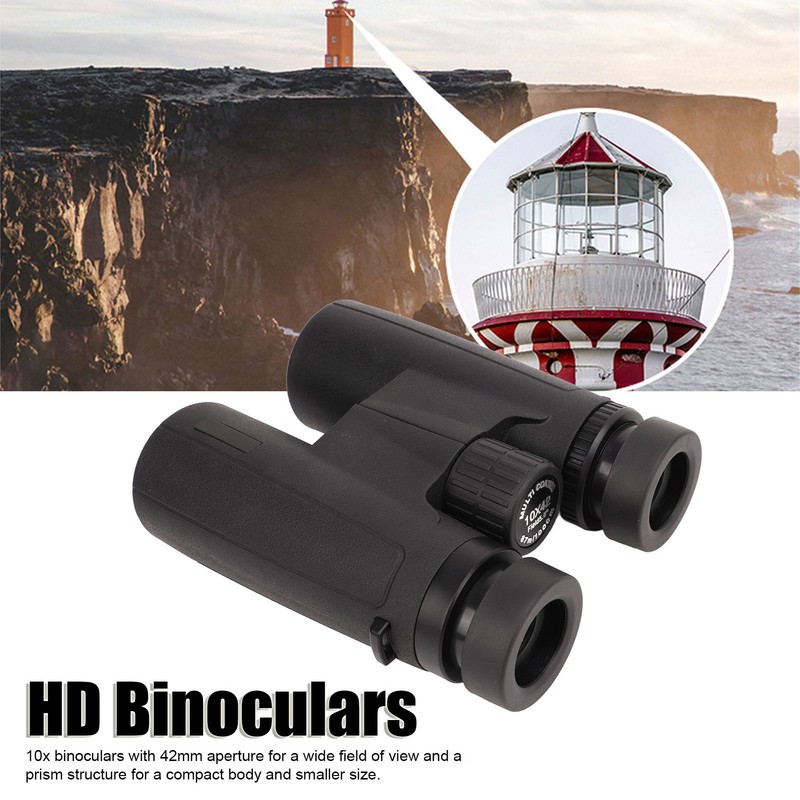10X42 Binoculars HD Large View High Light Transmission Compact Portable