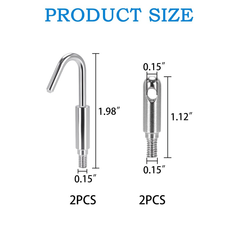 2 Pack 56517 Fish Rod Accessories, Stainless Steel