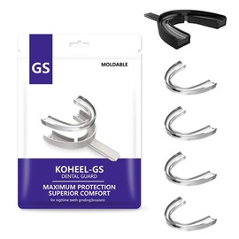 KOHEEL Bite Splints with Adjustment Tray, Malleable and Easy to Use Bite Splints for Teeth Grinding, Stops Bruxism Bite Splints, Pack of 5 (Large Sizes Black)