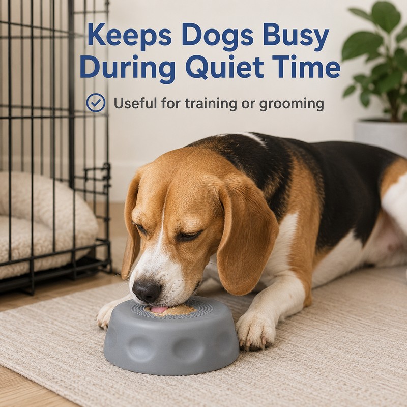 250ml Slow-Feeder Dog Lick Bowl with Rolling Ball – Anti-Slip