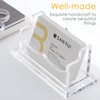 SANRUI Clear Horizontal Business Card Holder Stand for Desk, Acrylic