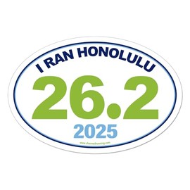 Charmed Running Brand I Ran Honolulu Marathon 26.2 Car Magnet with Custom Year Option