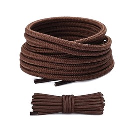 FIHODONE 2PCS Shoe Laces Round,4mm Brown Shoe Laces,120cm Trainer Laces Replaceable Suitable for Adults and Children,Durable Shoelaces for Trainers, Boot,Athletic Sport