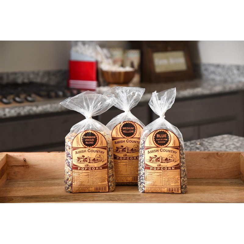 Amish Country Popcorn | 3-2 Lb bags - Rainbow, Medium