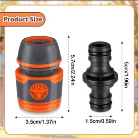 Hose Coupling Set, 8-Pack Hose Connectors and 3 Couplings for Hose Extension, ABS Material Pipe Connection Set for Garden, 1/2 Inch