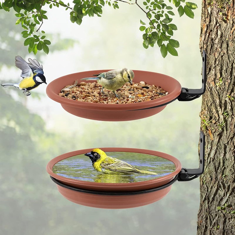 Grantop Set of 3 Bird Feeders and Bird Bath Set,