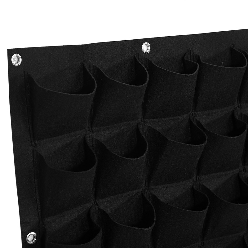 81 Pockets Vertical Felt Garden Plant Growing Container Bags Wall