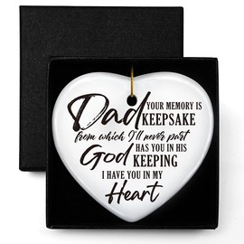 Memorial Ornament Gift for Loved Ones Father, God Has You in His Keeping, I Have You in My Heart, Sympathy Bereavement Keepsake Gifts for Loss of Father Dad, Rememberance Gift for Loss of Father
