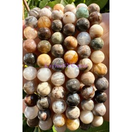 Kayleenyc Wholesale 6 Pcs Natural Bamboo Agate 8mm 7.5” Crystal Bracelet Healing Energy