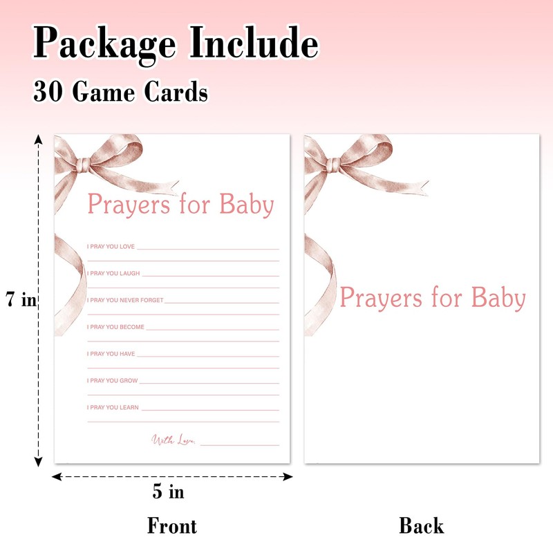 TRKAE Prayers for The Baby - Baby Shower Game Set,