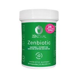 ZENZSUAL Zenbiotic Probiotics Support for Women – 25 Billion CFU, Vaginal Health & pH Balance Support, Odor & Yeast Control, Gut & Digestive Health, Urinary Comfort, Hormone Balance, 30 Vegan Capsules