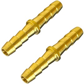 2PCS Brass Hose Barb Fitting Metals Splicer Mender, 3/16" Barb Hose Union Euqal Barbed Coupler Round Union Adapter by CX WONDERLAND