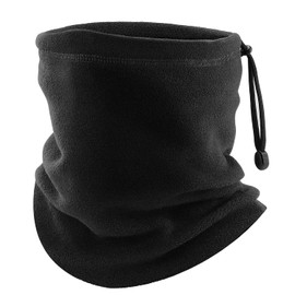 [Andeor] Winter Neck Warmer, Men's, Cold Protection, 360° Heat Retention, Soft Touch, Adjustable Cord, Thick, Windproof, Thermal, Warm, Soft, Stretchy, Multifunctional, Work Commute, School, Bicycle, Bike, Outdoor, Climbing, Skiing, Jogging, Unisex, #01. black