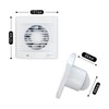 EINTTAX 4 Inch 100mm Bathroom Extractor Fan with Timer, Wall/Window