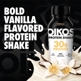 Oikos Protein Shake, Vanilla, 30g Protein, Shelf Stable Protein Drink with 5g