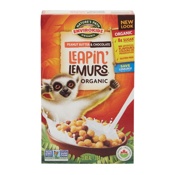 Nature's Path Envirokidz Organic Cereal Leapin' Lemurs Peanut Butter & Chocolate 284g