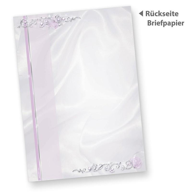 Letter Paper Wedding Silver Grey (Pack of 50) Printed on