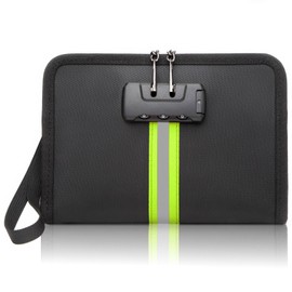 Ninicth Small Fireproof Money Bag,Money Bag with Lock and Zipper,Safe Fireproof Waterproof,Suitable for Cash, Mobile Phones, Keys, Credit Cards