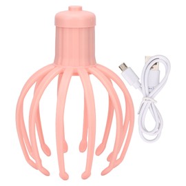 Electric Head Massage Scratcher Cordless 12 Fingers Deep Relaxation Stress Relief Handheld Scalp Massager Pink