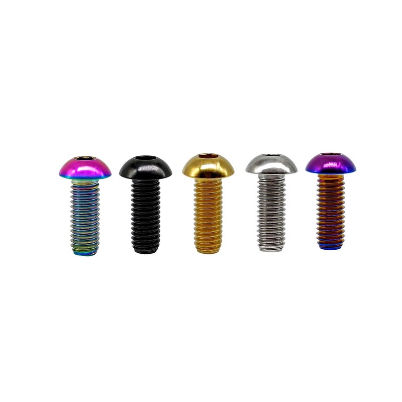 RISON Pack of 5 Titanium Rounded Head Screws with Hexagon