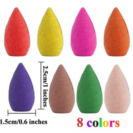 Aneco 600 Pieces Backflow Incense Cones Natural Scents Waterfall Incense Cones for Spa, Yoga, Relaxation, Mixed Scents